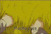 a cartoon drawing of a man covering his ears with his hands and the words mucha paja above him