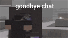 a screenshot of a video game with the words goodbye chat on it