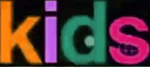 a neon sign that says kids on it