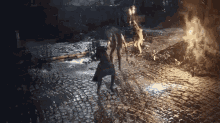 Fighting The Townspeople - Bloodborne GIF - Bloodborne Whirlwind From Software GIFs