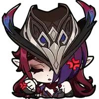 a cartoon of a girl wearing a helmet with horns