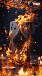 a playing card with the ace of spades on it