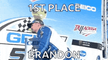 Blue Ribbon First Place GIF - Blue Ribbon First Place Nascar GIFs