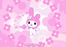 a cartoon of a pink bunny with the words just peachy smile sweetly refresh me on the bottom
