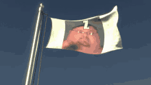 a flag with a man 's face on it