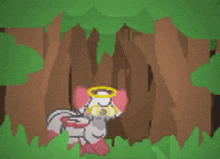 a pixel art drawing of a cat with an angel ring on its head