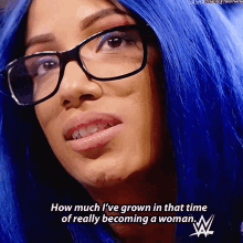 Sasha Banks How Much Ive Grown In That Time GIF - Sasha Banks How Much Ive Grown In That Time Becoming A Woman GIFs