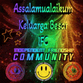 an advertisement for an independent friendship community with a smiley face