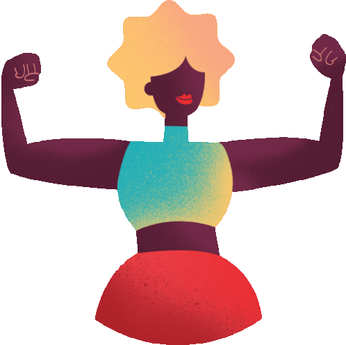 Black Woman Flexing Her Arms Showing Power Sticker - Proudly Me Muscles Google Stickers