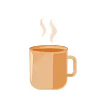 a cup of coffee with steam coming out of it on a white background
