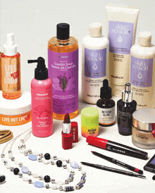 a variety of beauty products including skin so soft beyond glow and live out loud