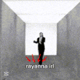a computer generated image of a man in a suit and tie with the words rayanna irl on the bottom