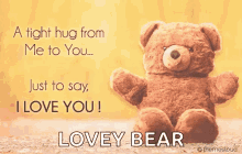 bear a tight hug from me to you i love you teddy bear