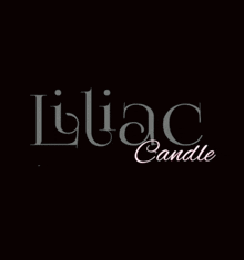 a logo for lilac candle with a cross on a black background