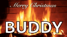 Merry Christmas Buddy Yule Log GIF - Merry Christmas Buddy Yule Log Happy Holidays GIFs