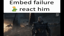 embed failure react him is written on a white background