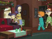 rugrats characters in a living room with candles on a table