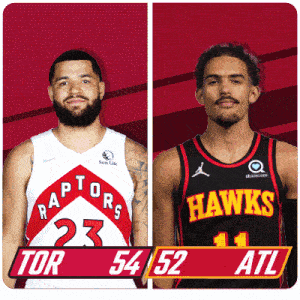 Atlanta Hawks (32) Vs. Toronto Raptors (37) Half-time Break GIF