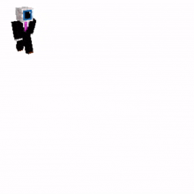 a pixel art of a person wearing a suit and tie with a camera on their head .