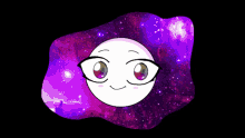 a cartoon drawing of a face in a galaxy
