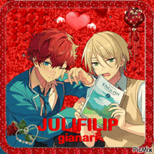 a picture of two anime characters with the name julifilip gianari