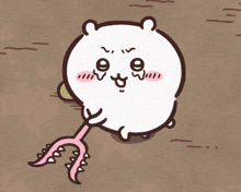 a cartoon drawing of a hamster holding a claw