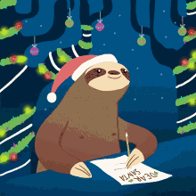 Dear Santa Sloth GIF - Dear Santa Sloth Holidays GIFs