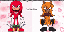 a picture of knuckles and a picture of a girl