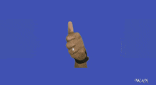 a hand giving a thumbs up on a blue background that says wan
