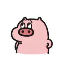 a cartoon pig with a big nose is looking at the camera with an angry look on its face .