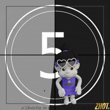 a cartoon character wearing heart shaped sunglasses and the word shot