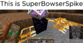 a screenshot of a minecraft game that says this is super bowserspike