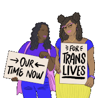 Democracyrising Our Time Now Sticker - Democracyrising Our Time Now For Trans Lives Stickers