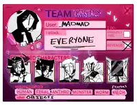 a drawing of a person named madmad with the name team crystals on it