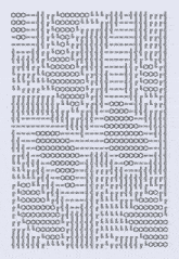 a white background with a lot of blue and black squares and letters