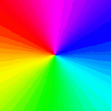 a rainbow colored background with a swirl in the middle .