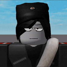 a cartoon character wearing a black hat with an eye on top
