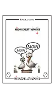 a cartoon of two seagulls saying moin