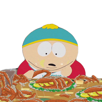 Eating Crab Eric Cartman Sticker - Eating Crab Eric Cartman South Park Stickers
