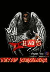 a poster with a skull and wings that says ' manta ' on it
