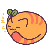a cartoon drawing of a cat sleeping with the words " nn " written below it