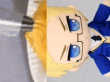 a close up of a stuffed doll with glasses and a tie