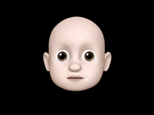 a baby 's face with its tongue sticking out on a black background