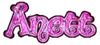 a pink and black graphic of the name anette