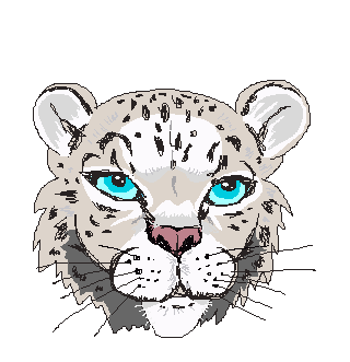 Snow Leopard Head Sticker - Snow Leopard Head Blink Stickers