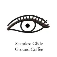 a seamless glide ground coffee advertisement with an eye