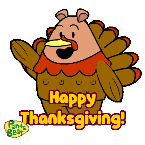 Happy Thanksgiving Family Pants Bear Sticker - Happy Thanksgiving Family Pants Bear Stickers