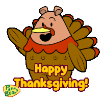 Happy Thanksgiving Family Pants Bear Sticker
