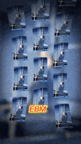the word ebm that is on a screen with many pictures