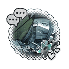 a picture of korekiyo de turron with speech bubbles